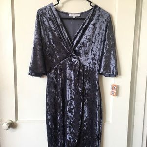 NWT- Mini blue velveteen dress